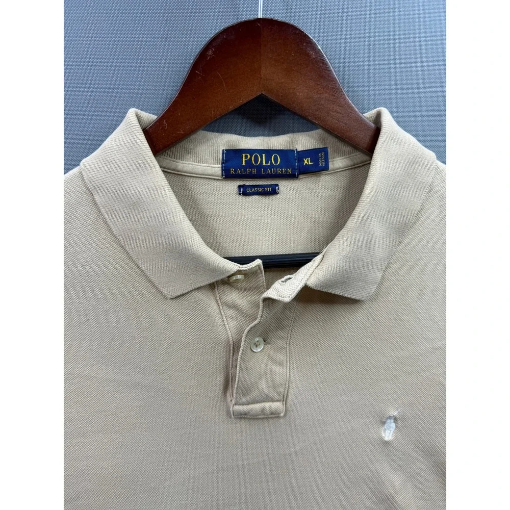 Polo Ralph Lauren Polo Shirt Mens Tan Classic Fit Short Sleeve XL